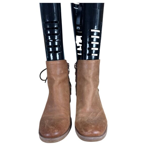 Korks Kork-Ease Belaya Cognac Brown Leather Lace Up Ankle Booties Size 6 - Picture 6 of 7
